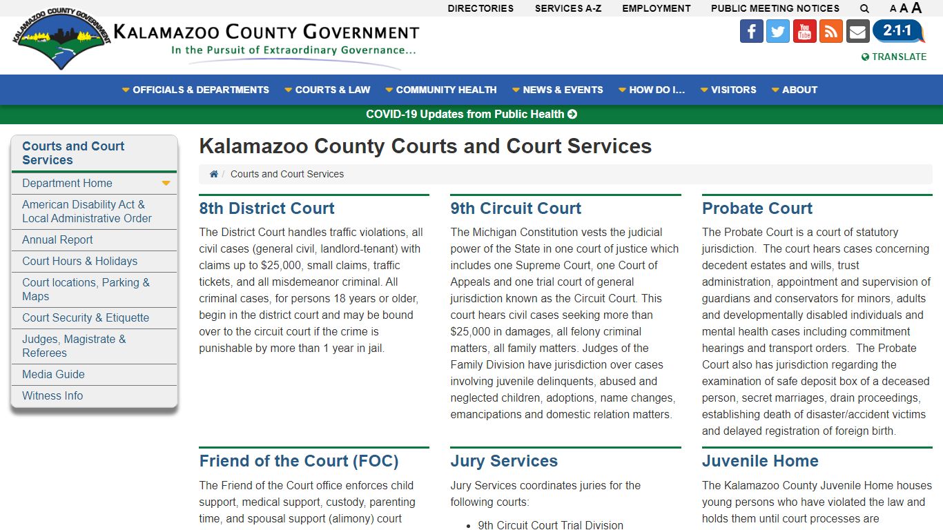 Kalamazoo County Courts and Court Services